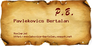 Pavlekovics Bertalan névjegykártya